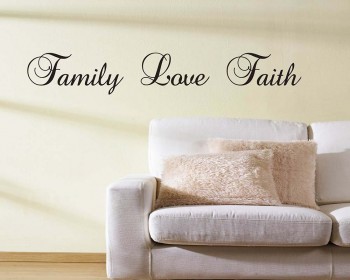 Family Love Faith Quotes Wall Art Stickers